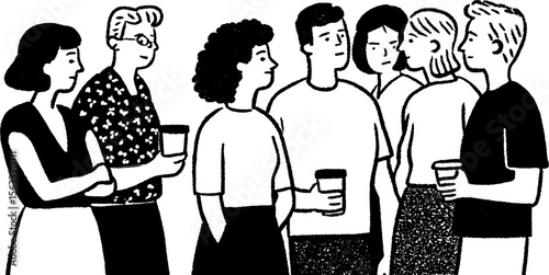 Casual networking gathering near coffee spot