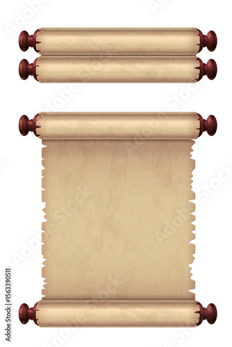 vector paper scroll design illustration isolated on transparent background.