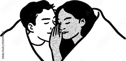 Sketch of siblings whispering secrets under a blanket for cozy family moments