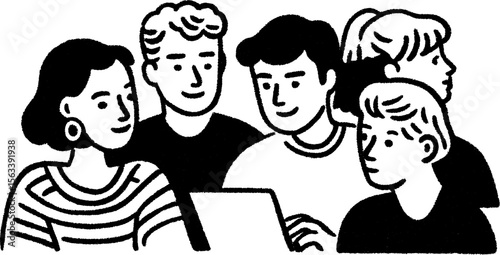Collaborative teamwork concept of people working together on a project