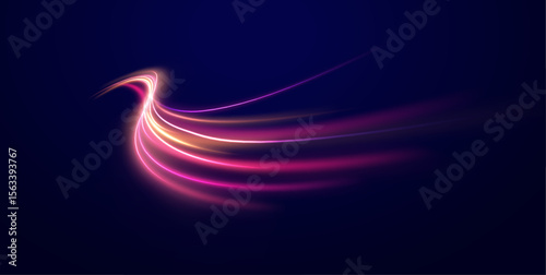 PNG glowing neon light trails fast moving vibrant colours wave dynamic modernity design speed energy bright abstract background pattern texture motion wallpaper blue pink purple

