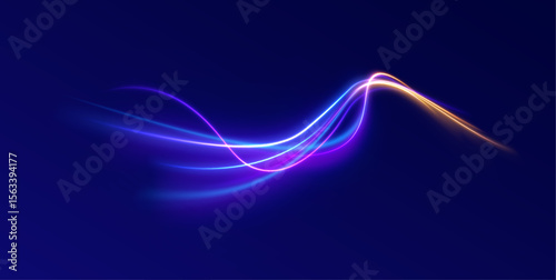 PNG glowing energy neon light fast moving vibrant wave abstract background dynamic pattern design colourful motion speed curving twisting line blue pink purple wallpaper power modernity

