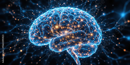 Brain-Computer Interface Topology Neural connection visualization showing thought-translation patterns, extended cognition abstract, mind expansion in digital consciousness mapping
