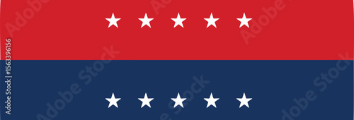 Vector Design of a Red, White, and Blue Patriotic Layout with Vibrant Colors, Scattered Stars, and a Clean, Crisp Decorative Style