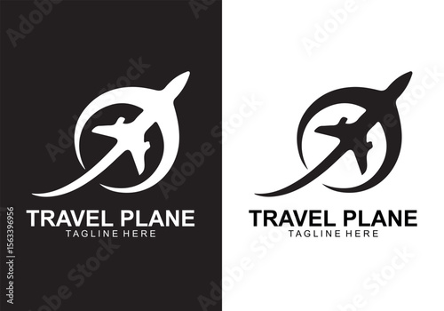 Modern Travel Plane Logo Design – Airplane Branding Icon for Aviation and Tourism