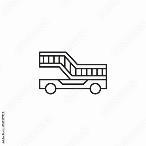 airport stairs truck icon sign vector