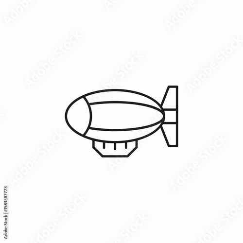 airship blimp dirigible icon sign vector