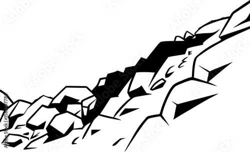 Silhouette of Rocky Cliff Formation,  rocky cliffs silhouette
