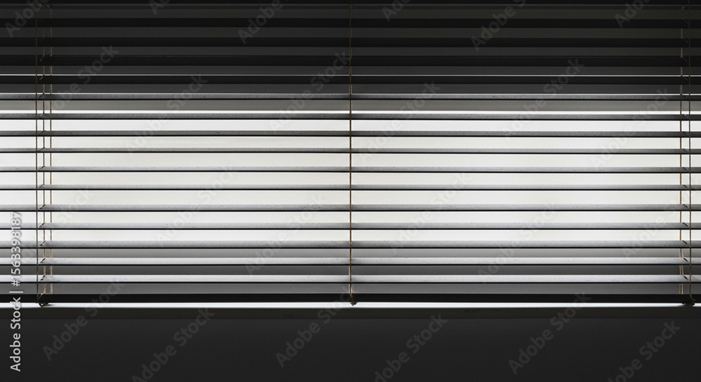 Obraz premium Horizontal window blinds with soft natural light streaming through 