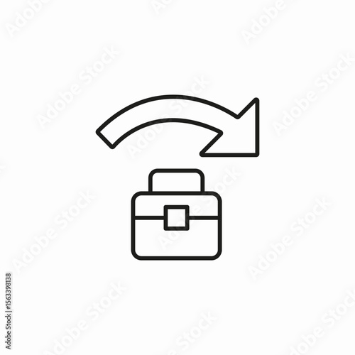 briefcase return arrow icon sign vector