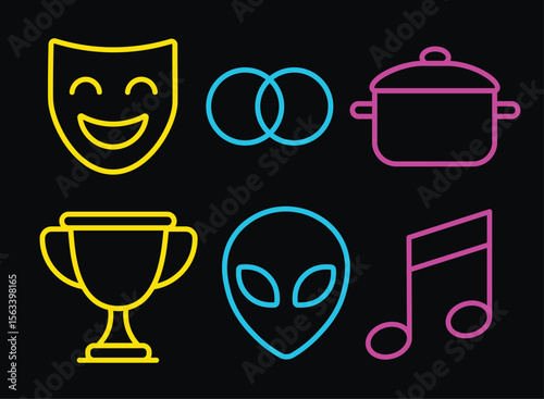 Neon Style TV Programs Genre Icon