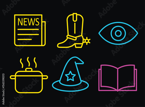 Neon Style TV Programs Genre Icon