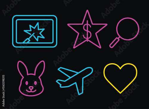 Neon Style TV Programs Genre Icon