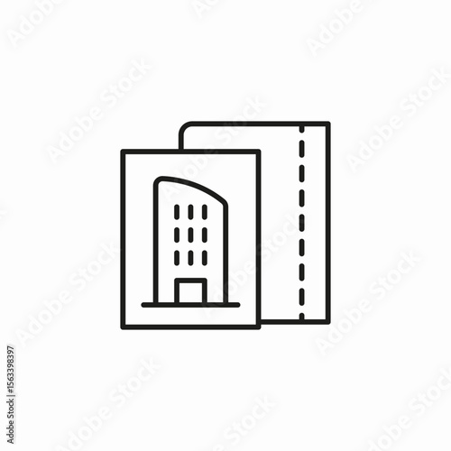 building document plans icon sign vector