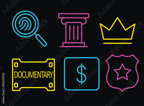 Neon Style TV Programs Genre Icon