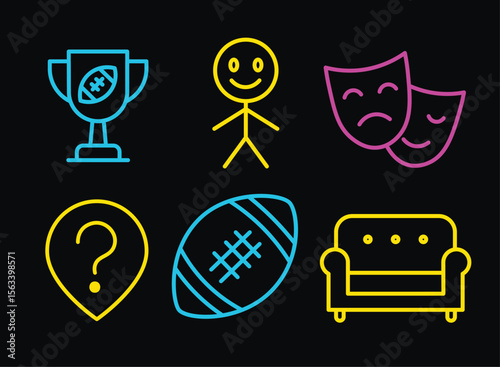 Neon Style TV Programs Genre Icon