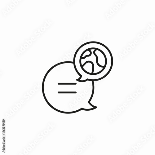 global chat communication icon sign vector