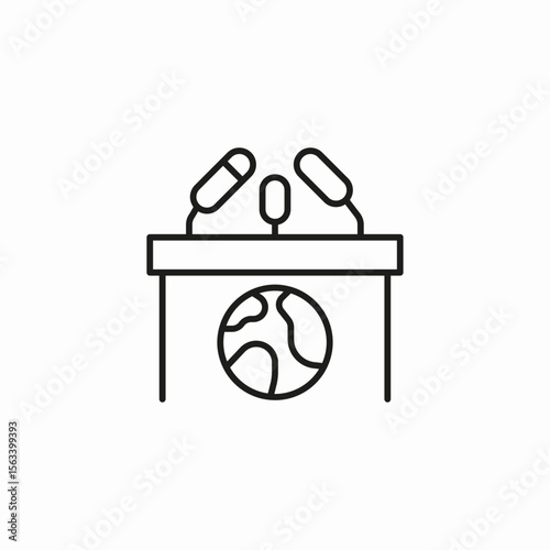 global press conference icon sign vector