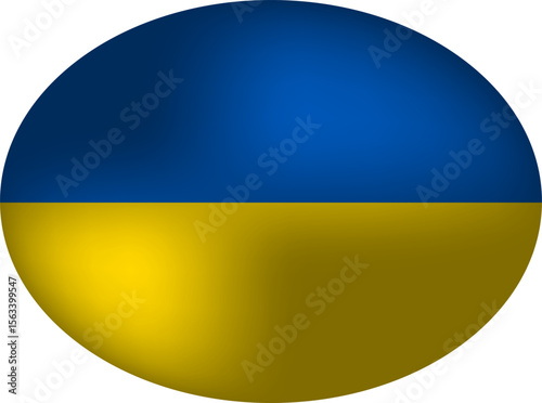 Ukraine Flag Oval Sphere - Patriotic Ukrainian Emblem