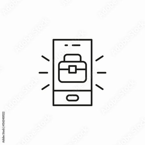 mobile briefcase notification icon sign vector