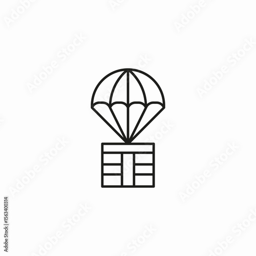 parachute delivery package icon sign vector