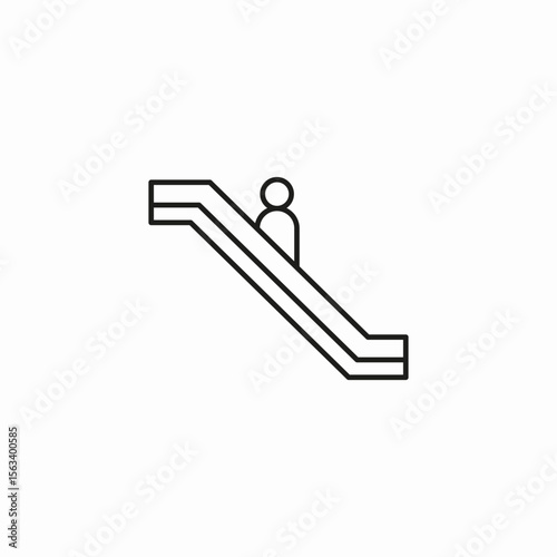 person on escalator icon sign vector