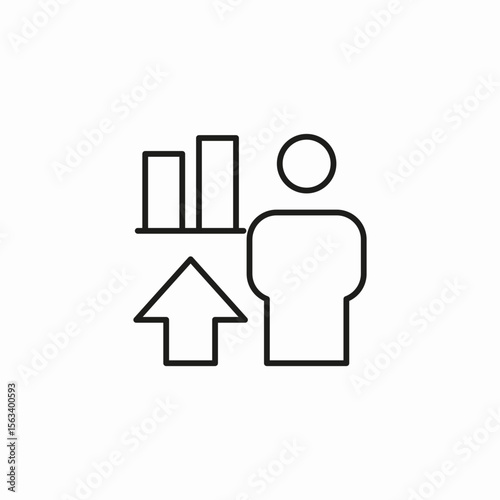 person upward trend icon sign vector