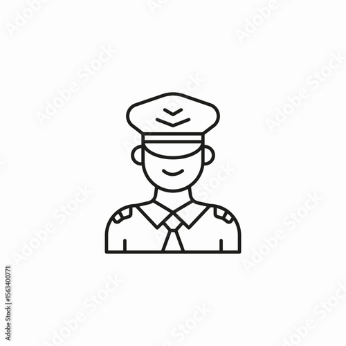 pilot uniform serious icon sign vector