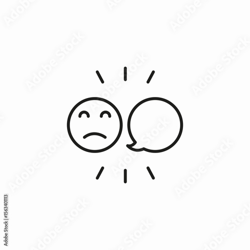 sad chat interaction icon sign vector