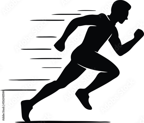 Running man silhouette. Perfect for fitness, sports, or activity-themed designs.
