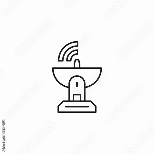 satellite dish signal icon sign vector