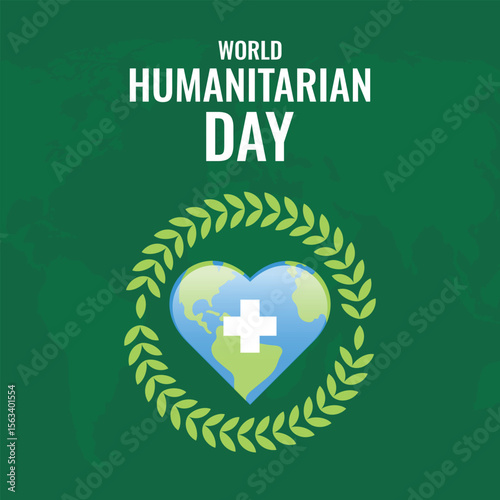 World Humanitarian Day with Global Celebration of Helping People. Vector Illustration
