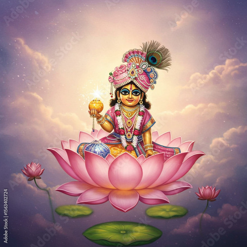 Divine Child Krishna on Lot...