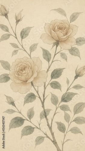 Elegant vintage floral illustration.