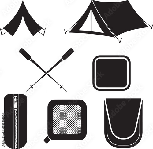 Camping & Outdoor Expedition Gear Icons