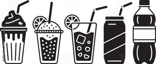 Refreshing Summer Drinks & Beverage Icons Set