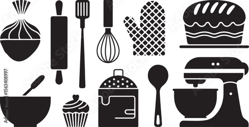 Kitchen Utensils & Cooking Tools Icons Set