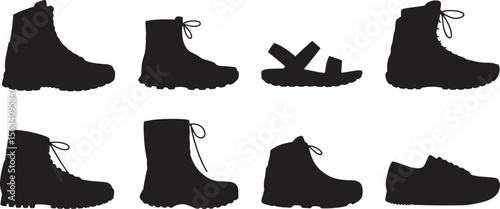 Outdoor Footwear Hiking Boots & Sandals Icons