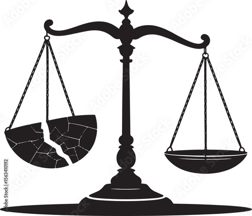  Imbalanced Justice & Legal Inequity Silhouette