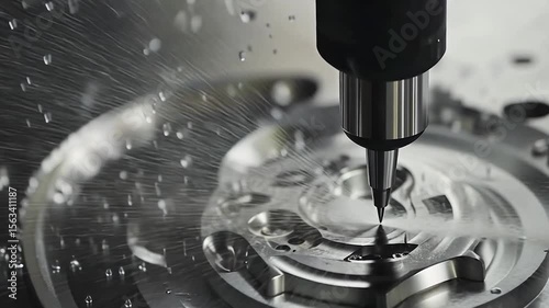 Close-up of precision metal machining