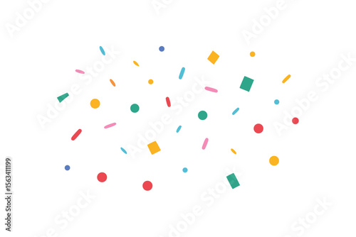 Burst of Joy: An explosion of colorful confetti, signifying celebration, festivity, and vibrant moments. Capturing the essence of jubilation, perfect for adding a playful touch to any design. 