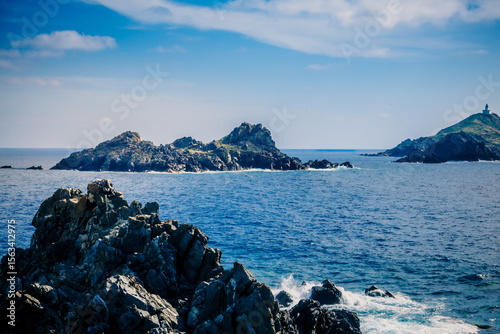 Cuadro en lienzo Vue sur l'archipel des Iles Sanguinaires près d'Ajaccio en Corse du Sud