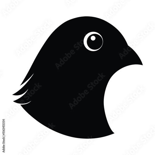 Brambling bird head small forest bird vector illustration.
