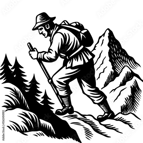 black and white cartoon illustration