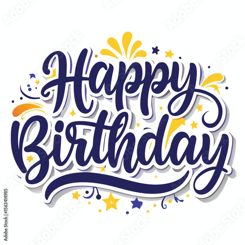 Happy Birthday greeting card with decorative elements
