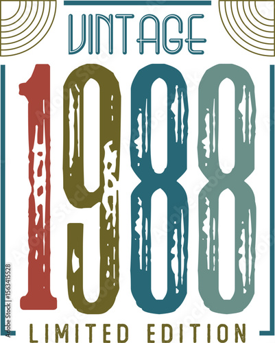 Vintage 1988 limited edition t shirt design