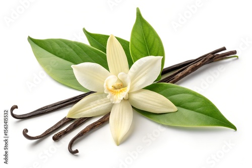 vanilla pods and flowers