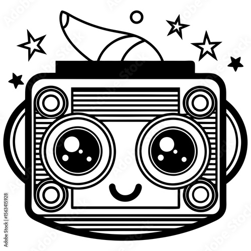 retro radio and headphones