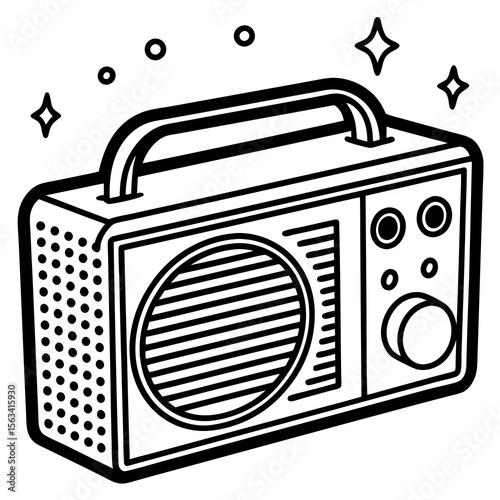 retro radio vector