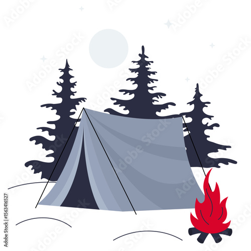 camping in forest